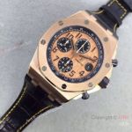 Swiss 3126 Audemars Piguet Royal Oak Offshore Watch Rose Gold Leather Band 